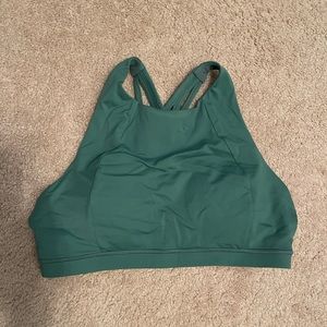 Lululemon blue strappy high neck sports bra. Size 10